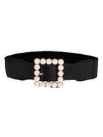 Simple Style Square Alloy Metal Inlay Pearl Women's Leather Belts main image 3