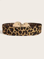 Simple Style Leopard Pu Leather Alloy Metal Printing Women's Leather Belts main image 3