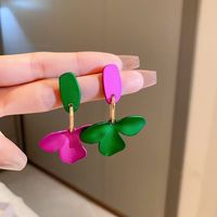 1 Pair Lady Flower Plating Alloy Drop Earrings sku image 1