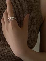 Ig Style Modern Style Solid Color Sterling Silver Plating Open Rings main image 2