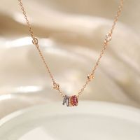 Simple Style Geometric Sterling Silver Artificial Gemstones Necklace In Bulk sku image 2