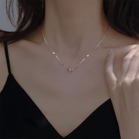Einfacher Stil Geometrisch Sterling Silber Künstliche Edelsteine Halskette In Masse main image 2