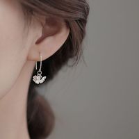 1 Pair Simple Style Solid Color Flower Plating Arylic Sterling Silver Earrings main image 3