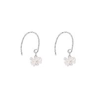 1 Pair Simple Style Solid Color Flower Plating Arylic Sterling Silver Earrings main image 5