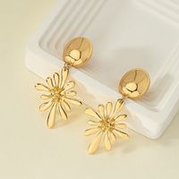 Wholesale Jewelry Elegant Flower Metal Plating Drop Earrings main image 6