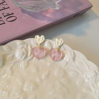 Wholesale Jewelry Cute Sweet Heart Shape Resin Drop Earrings main image 4