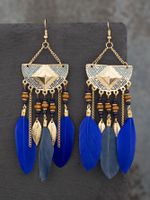 Ethnic Style Geometric Feather Tassel Plating Women's Drop Earrings 1 Pair sku image 41