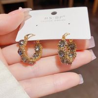 1 Pair Elegant Sweet Geometric Solid Color Plating Copper Opal Zircon 14k Gold Plated Earrings main image 4