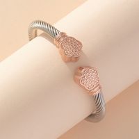 Retro Solid Color Stainless Steel Handmade Cuff Bracelets sku image 2