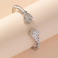 Retro Solid Color Stainless Steel Handmade Cuff Bracelets sku image 3