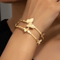 Simple Style Butterfly Metal Hollow Out Women's Bangle main image 1