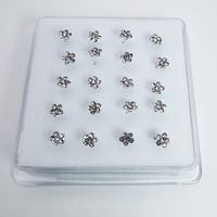 Simple Style Flower Copper Silver Plated Rhinestones Nose Studs In Bulk sku image 1