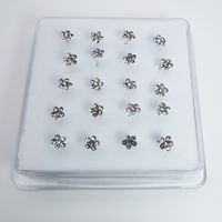 Simple Style Flower Copper Silver Plated Rhinestones Nose Studs In Bulk main image 4