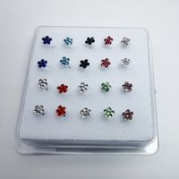 Simple Style Flower Copper Silver Plated Rhinestones Nose Studs In Bulk main image 5