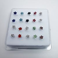 Simple Style Flower Copper Silver Plated Rhinestones Nose Studs In Bulk sku image 2