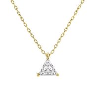Casual Triangle Sterling Silver 14k Gold Plated Zircon Pendant Necklace In Bulk main image 3