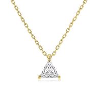 Casual Triangle Sterling Silver 14k Gold Plated Zircon Pendant Necklace In Bulk sku image 2