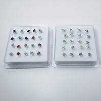 Simple Style Flower Copper Silver Plated Rhinestones Nose Studs In Bulk main image 1
