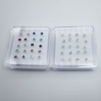 Simple Style Flower Copper Silver Plated Rhinestones Nose Studs In Bulk main image 6