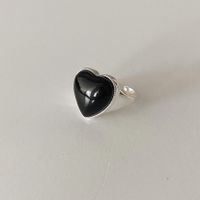 Ig Style Korean Style Heart Shape Sterling Silver Open Rings In Bulk main image 2