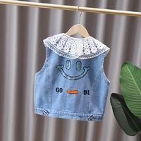 Casual Simple Style Smiley Face Solid Color Cotton Blend Girls Outerwear main image 6