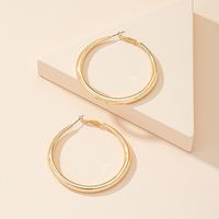 1 Pair Lady Round Plating Alloy 14k Gold Plated Hoop Earrings main image 8