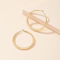 1 Pair Lady Round Plating Alloy 14k Gold Plated Hoop Earrings main image 7