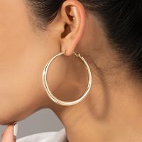 1 Pair Lady Round Plating Alloy 14k Gold Plated Hoop Earrings main image 1