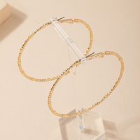 1 Pair Lady Simple Style Round Plating Alloy 14k Gold Plated Hoop Earrings main image 3