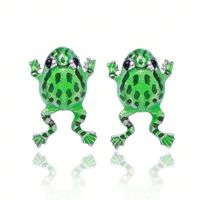 1 Pair Cute Funny Frog Alloy Ear Studs sku image 2