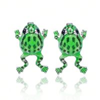1 Pair Cute Funny Frog Alloy Ear Studs sku image 1