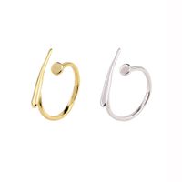 Simple Style Solid Color Sterling Silver Plating Open Rings main image 1