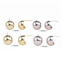 1 Pair Basic Modern Style Semicircle Plating Sterling Silver Ear Studs main image 1