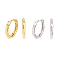1 Pair Simple Style Solid Color Plating Sterling Silver White Gold Plated Gold Plated Earrings main image 1