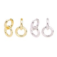 1 Pair Simple Style Circle Plating Sterling Silver White Gold Plated Gold Plated Drop Earrings main image 1