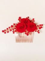 Retro Flower Alloy Rhinestone Inlaid Alloy Hair Comb Diamond Headwear main image 3