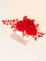 Retro Flower Alloy Rhinestone Inlaid Alloy Hair Comb Diamond Headwear main image 4