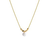 Simple Style Geometric Copper Plating Inlay Artificial Pearls Gold Plated Necklace main image 4