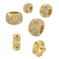 Ig Style Vintage Style Round Petal Brass Plating Inlay Zircon 18k Gold Plated Jewelry Accessories main image 1