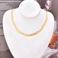 304 Stainless Steel 18K Gold Plated Streetwear Plating Solid Color Bracelets Necklace sku image 5