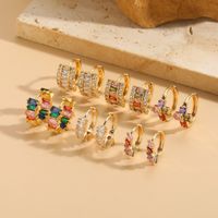 1 Pair Elegant Classic Style Round Plating Inlay Copper Zircon 14k Gold Plated Earrings main image 1