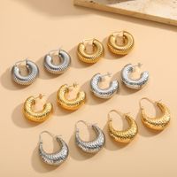 1 Pair Elegant Classic Style Round Asymmetrical Plating 304 Stainless Steel Earrings main image 9