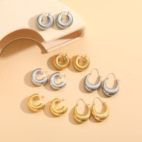 1 Pair Elegant Classic Style Round Asymmetrical Plating 304 Stainless Steel Earrings main image 8