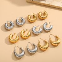 1 Pair Elegant Classic Style Round Asymmetrical Plating 304 Stainless Steel Earrings main image 5