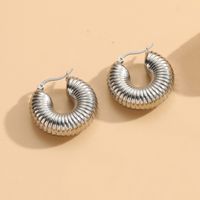 1 Pair Elegant Classic Style Round Asymmetrical Plating 304 Stainless Steel Earrings sku image 1