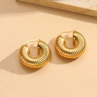 1 Pair Elegant Classic Style Round Asymmetrical Plating 304 Stainless Steel Earrings sku image 5