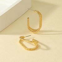 1 Pair Lady Oval Plating Hollow Out Alloy 14k Gold Plated Ear Studs main image 5