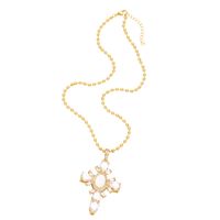 Original Design Fashion Cross Devil's Eye Copper Plating Inlay Zircon 18k Gold Plated Necklace main image 5