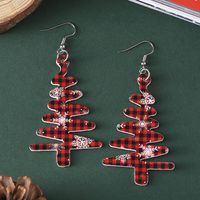 Wholesale Jewelry British Style Christmas Tree Pu Leather Drop Earrings main image 6