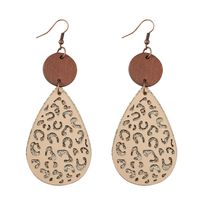 Wholesale Jewelry Vintage Style Water Droplets Pu Leather Wood Drop Earrings main image 6